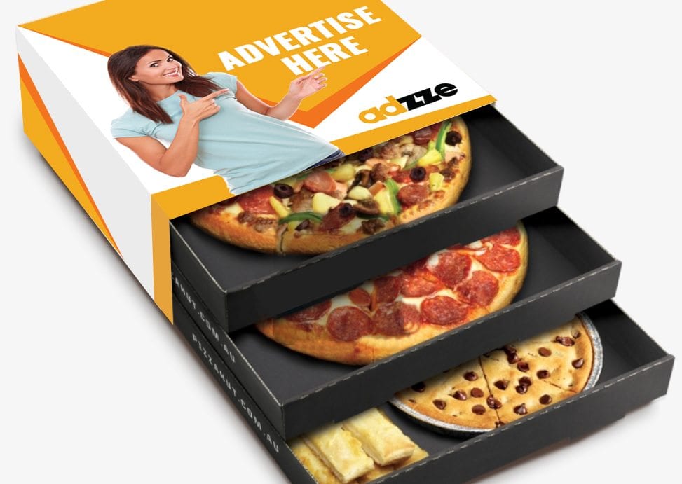 Adverts on Pizza Boxe