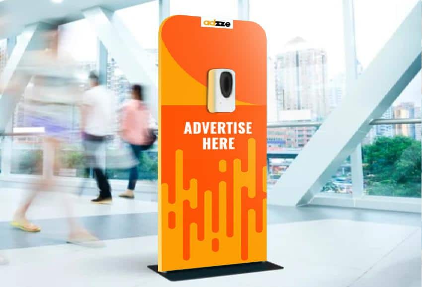 Indoor Advertising with Sanitizing Stations