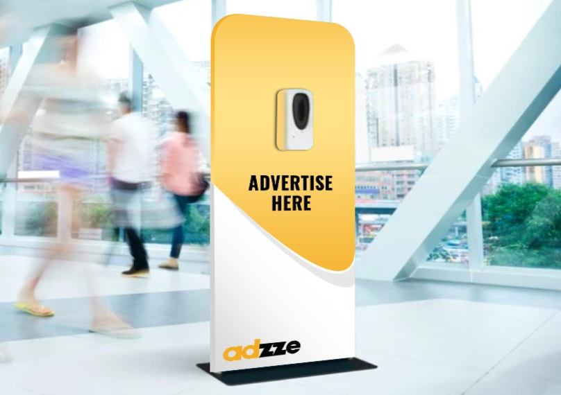 Indoor Advertising with Sanitizing Stations