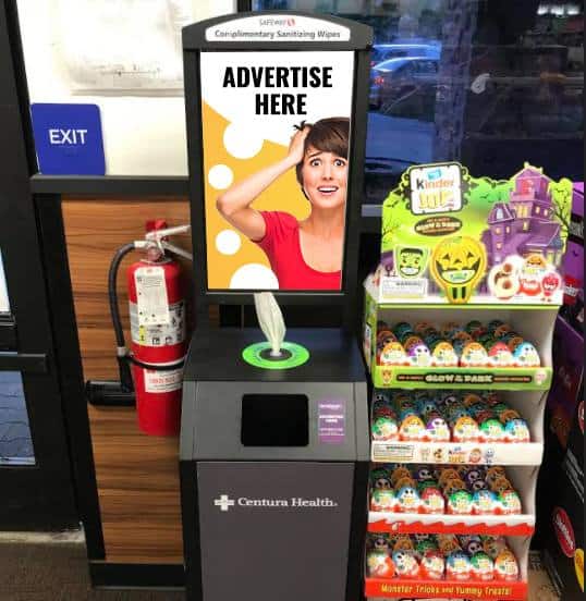 advertising on sanitizing displays