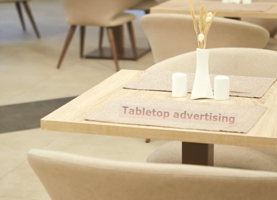 advertising on tabletops