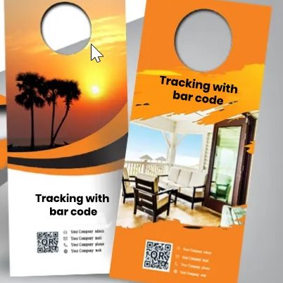 QR code advertising on door hangers
