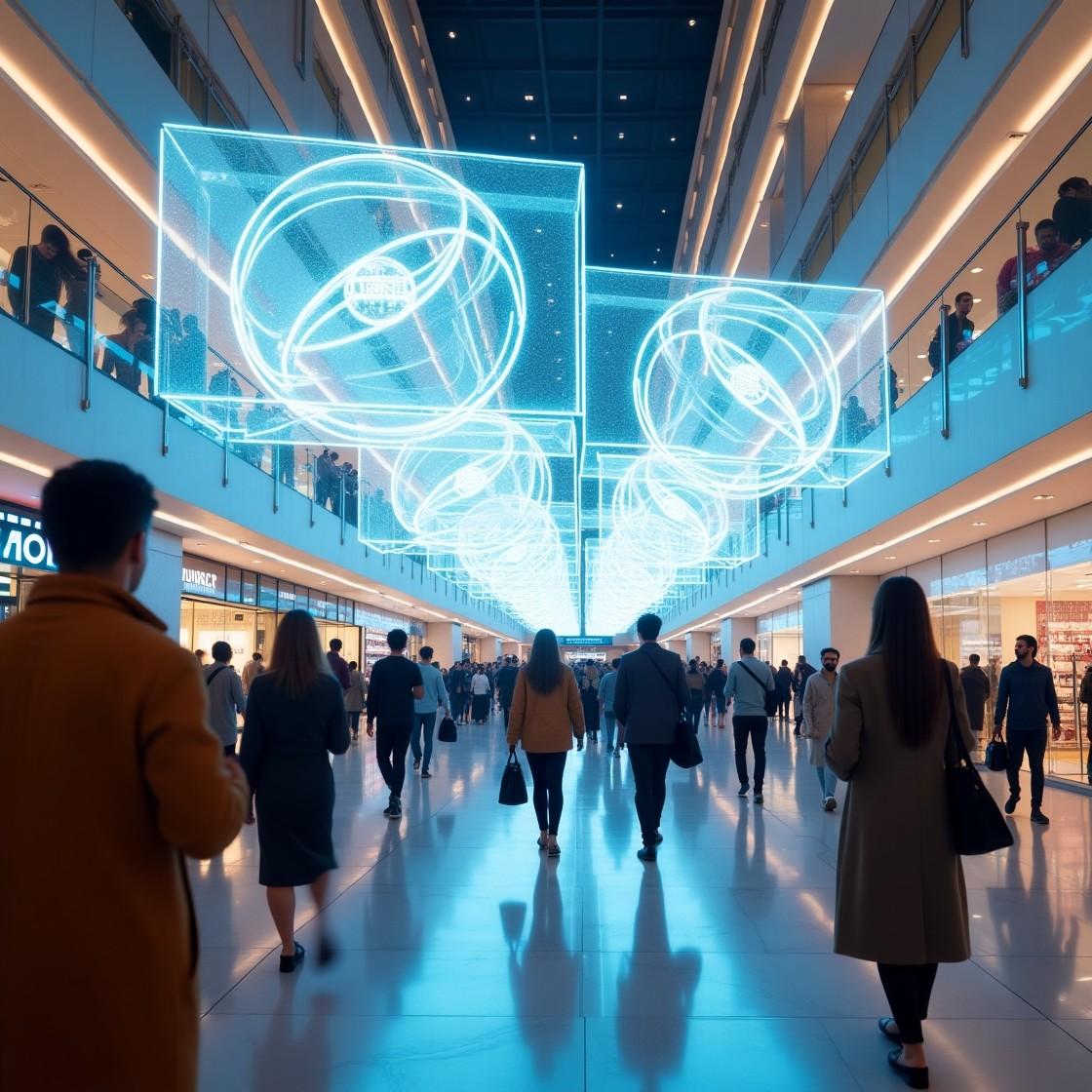AI generated hologram ads in malls